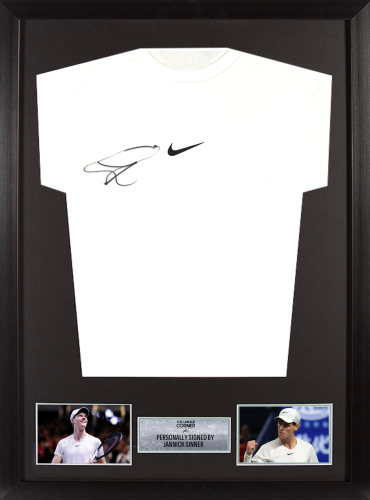 FRAMED JANNIK SINNER HAND SIGNED SHIRT