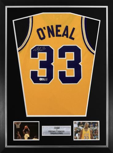 FRAMED SHAQ SHAQUILLE O’NEAL HAND SIGNED LSU JERSE...