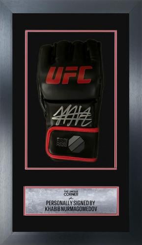 FRAMED KHABIB NURMAGOMEDOV HAND SIGNED UFC GLOVE