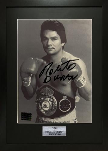 FRAMED ROBERTO DURAN HAND SIGNED PHOTOGRAPH