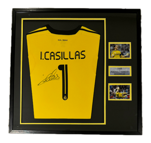 FRAMED IKER CASILLAS HAND SIGNED REAL MADRID GK JE...