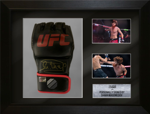 FRAMED SHARA BULLET MAGOMEDOV HAND SIGNED UFC GLOV...