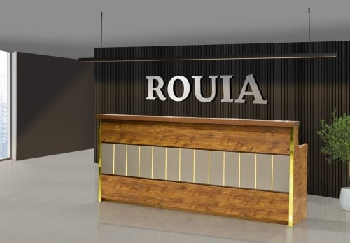 كونتر استقبال - لون عسلي مقاس 2.00 سم HY-XP-LH-200