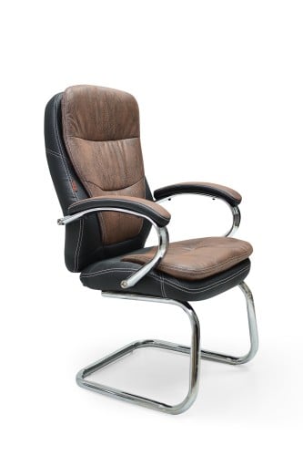 كرسي جلد ثابت لون بني / HE-2066-A