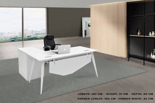 مكتب مودرن ابيض مقاس 180 سم HY-FN-03D