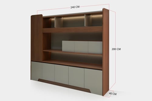طقم مكتبي مكون من - مكتب - دولاب - طاولة خدمة - مق...