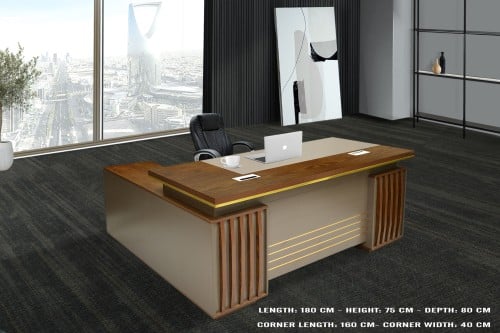 مكتب لون عسلي مقاس 180 -HY-XP-P-18