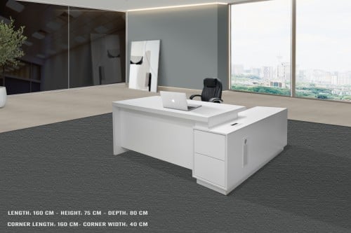 مكتب مودرن ابيض مقاس 160 سم HY-FN-11D16