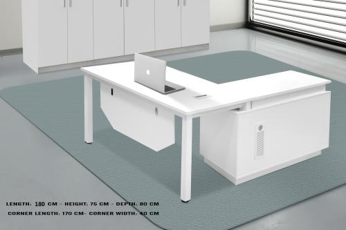 مكتب مودرن لون ابيض مقاس 180 - FN-17D-18A