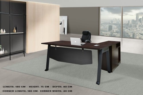 مكتب بني مقاس 180 سم - RA-2303-18