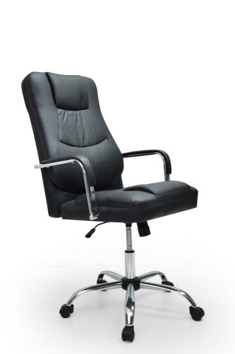 كرسي جلد دوار لون أسود / C-304-H