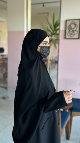 نقاب مبطن حرير +طرحه بندانه