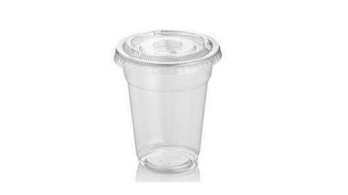 كاس شفاف 14 أونز +غطاء مسطح 93مم CLEAR CUP 14 OZ W...