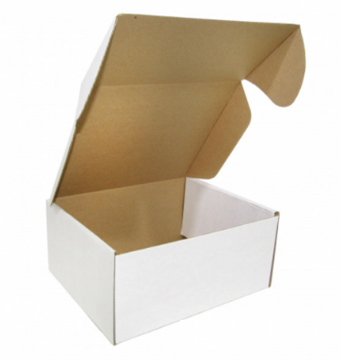 كرتون بغطاء متحرك للهدايا أبيض سادة مقاس 22*29*10