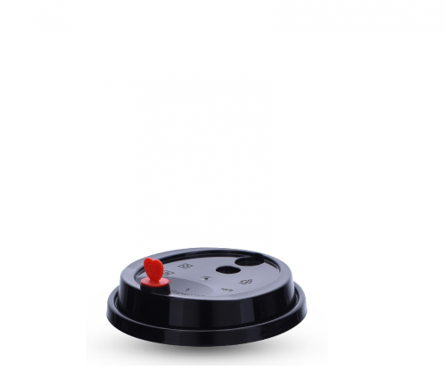 غطاء أسود 89مم + قلب أحمر16/14/12 أنز Black Lid 89...