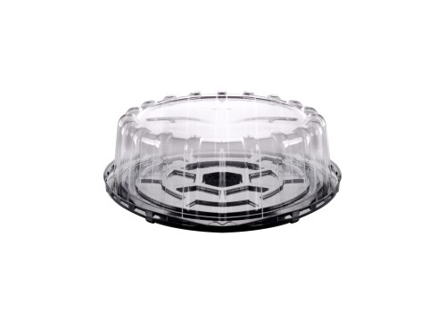 أوعية شفافة دائري للتورتة + قاعدة سوداء 225*105 سم...