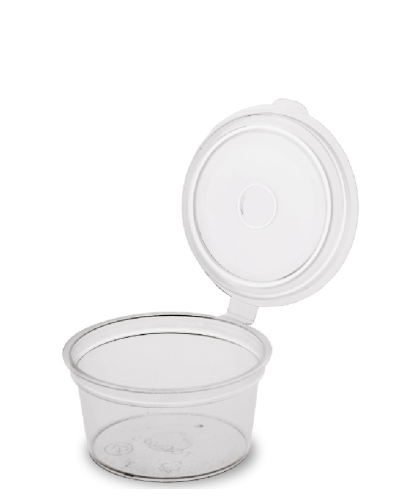 علب شفاف للصوص بغطاء متصل 25 HINGED LID CLEAR SAUC...