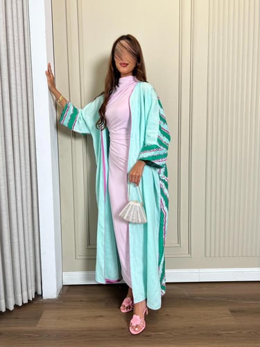 Mint rose abaya