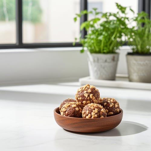 كرات التمر بالمكسرات محشية طحينة