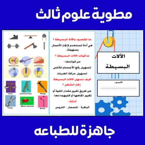مطوية الالات البسيطة علوم ثالث - الفصل الدراسي الث...
