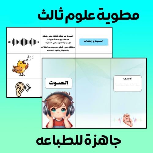 مطوية الصوت علوم ثالث - الفصل الدراسي الثاني