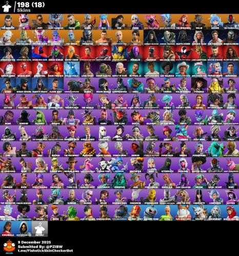 حساب فورت نايت 198 سكن