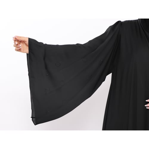 دبل كلوش قماش حراير على الكم كريستال بشكل دائري تص...