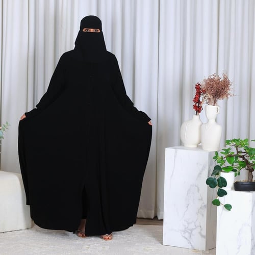 عبايه دبل كلوش كم فرنسي صفته بالكم قماش ملكي