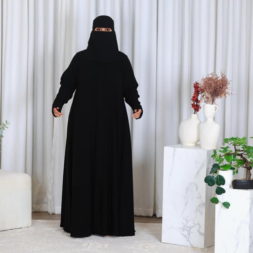 عبايه دبل كلوش كم فرنسي صفته بالكم قماش ملكي