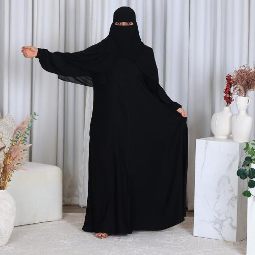 عبايه كم فرنسي مسكر ثوب قماش جلاكسي