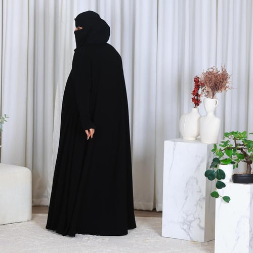 عبايه دبل كلوش قماش ملكي كم ضيق