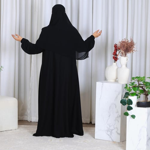 عبايه كم فرنسي مسكر ثوب قماش جلاكسي