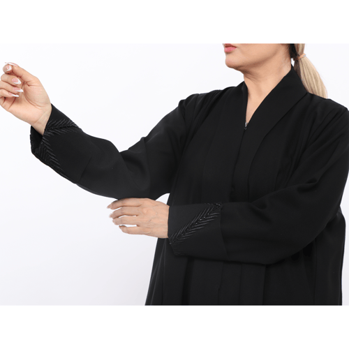 دبل كلوش قماش حراير على الكم كريستال بشكل دائري تص...