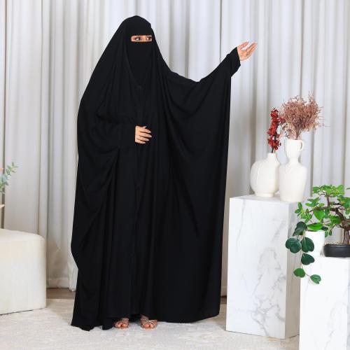 عبايه راس بشت صديري اسواره قماش جلاكسي