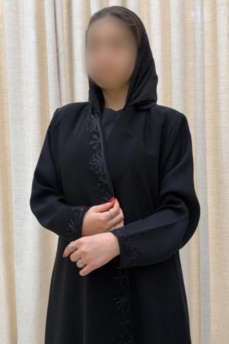 N501 عباية قصة نص كلوش كم ضيق