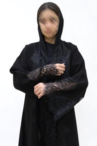 N509 عبايه دانتيل كوري