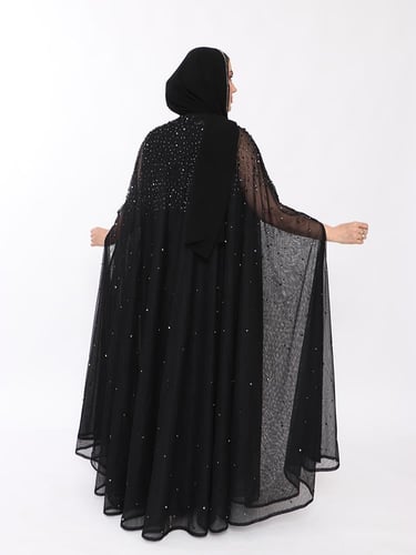 عبايه قصه قطري سهرات شك يدوي القماش تل مدبل