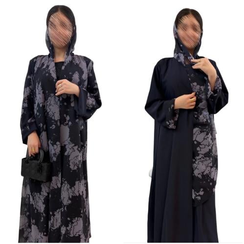 C747-دبل فيس شيفون لون كحلي