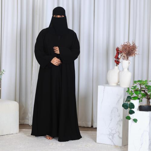 عبايه كم واسع قصه اي لاين قماش ملكي