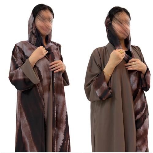 C749- شيفون دبل فيس لون بني