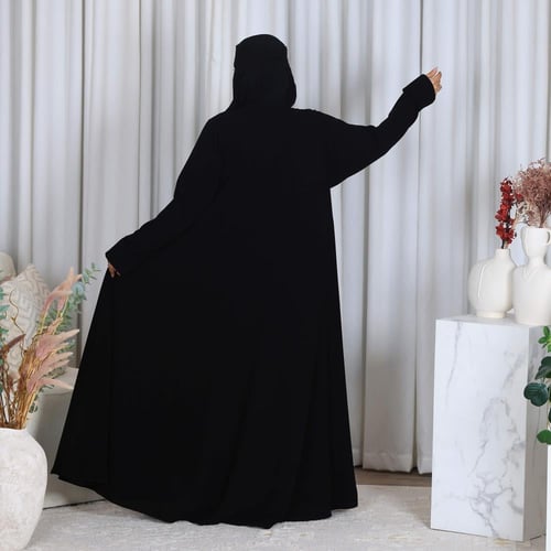 عبايه دبل كلوش كم فرنسي صفته بالكم قماش ملكي