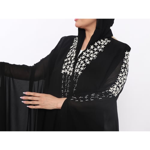 عبايه قصه قطري قماش كريب فيراري شك حرز وحياكه مكره