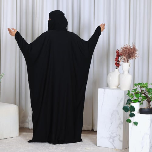 عباية فراشه مفتوح زرار قماش جلاكسي