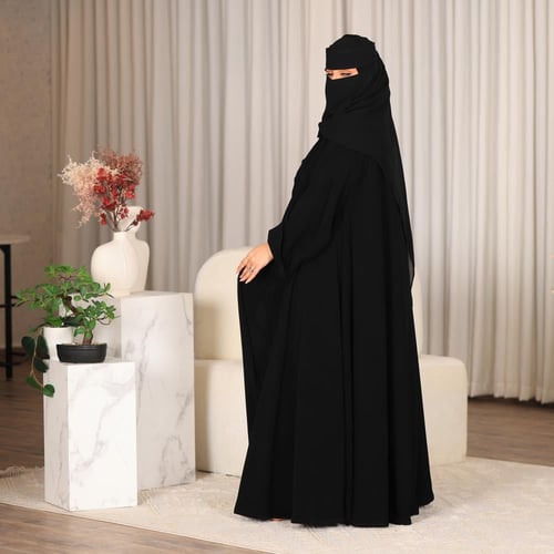 كريب ملكي دبل كلوش بينتكس بالأكمام والياقة الامامي...