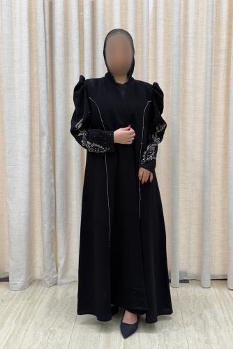 عباية شك يدوي بف بالكتف قماش سراميك
