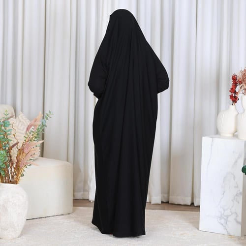 عبايه راس فرنسي مفتوح زرار قماش جلاكسي