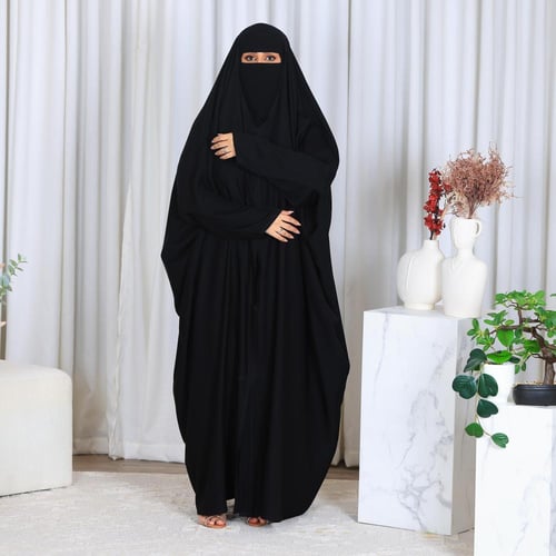 عباية راس فراشه مفتوح زرار قماش جلاكسي