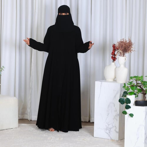 عبايه دبل كلوش قماش ملكي كم ضيق