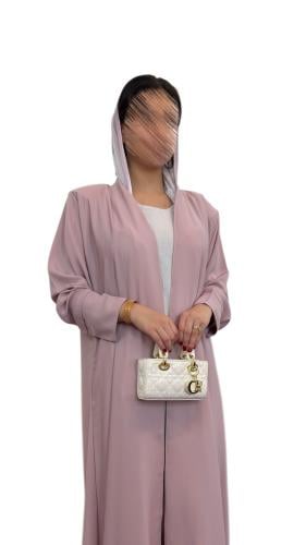C0070-عباية ملونة نص كلوش كم ضيق