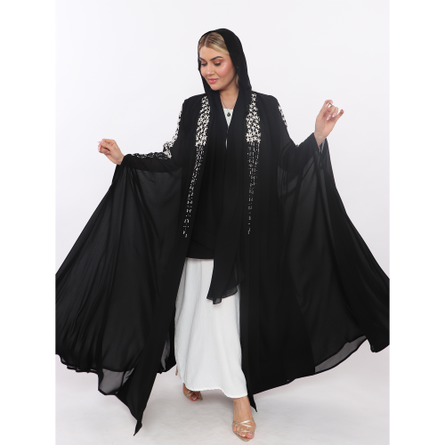 عبايه قصه قطري قماش كريب فيراري شك حرز وحياكه مكره